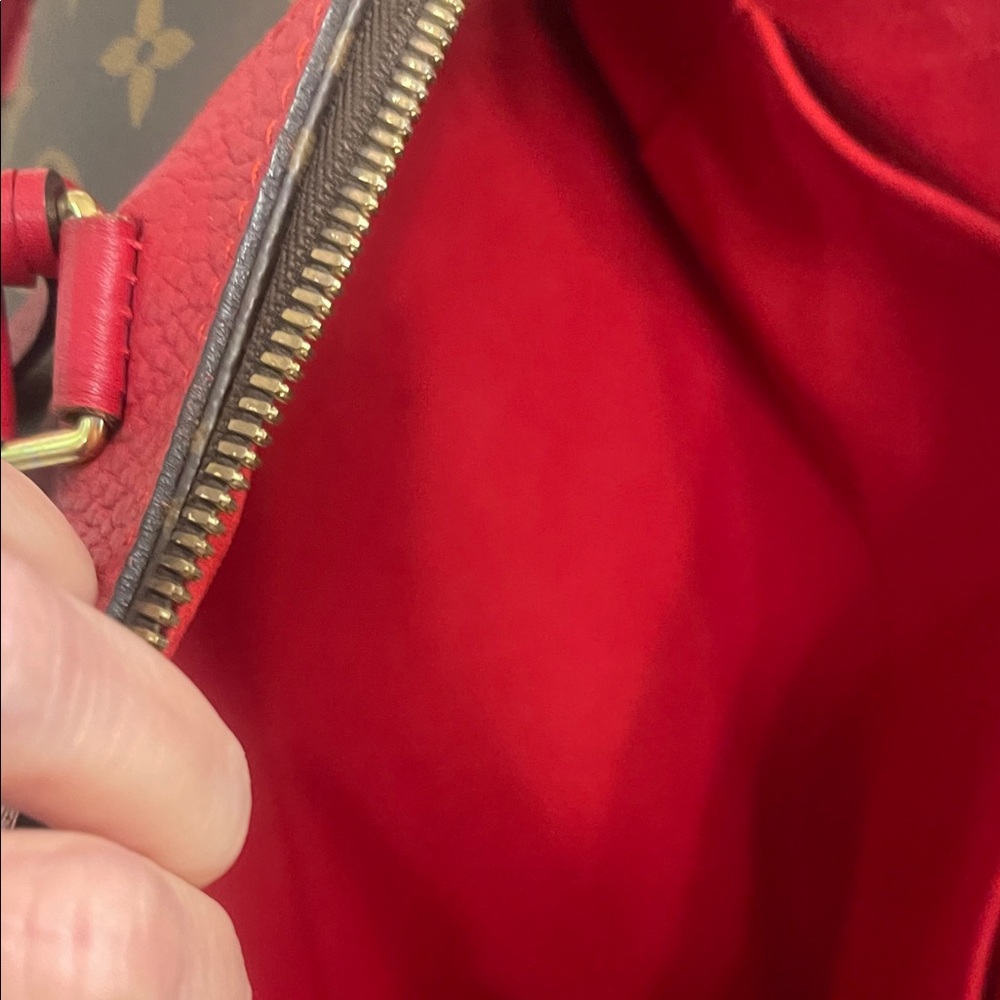 Louis Vuitton Monogram Satchel in Brown and Red - Picture 8 of 12